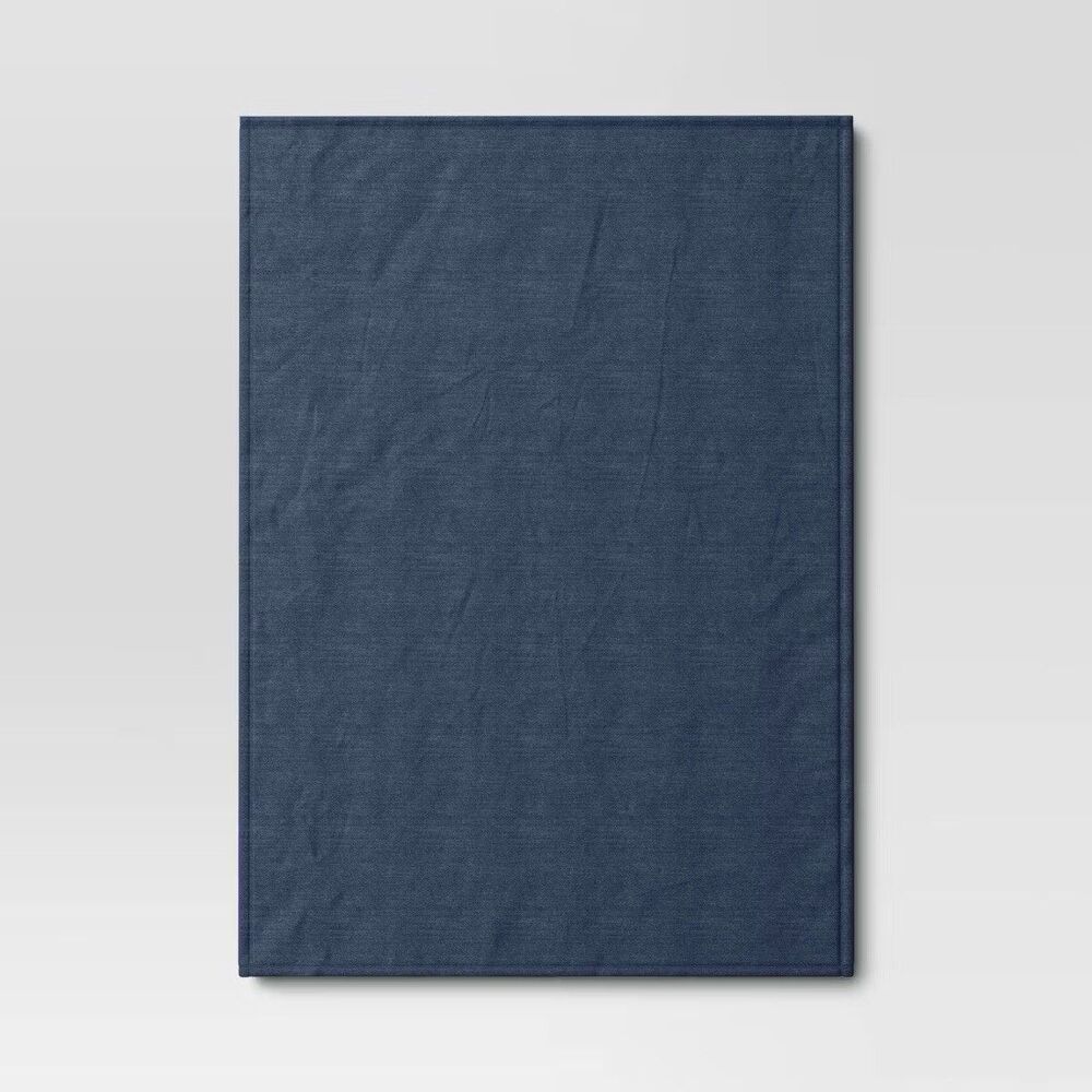 Threshold Chenille Throw Blanket Blue Faux Shearling Reverse 50x70